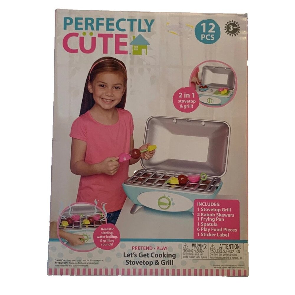Perfectly Cute Let's Get Cooking Stovetop & Grill 12pc Playset Ages 3+ Read
